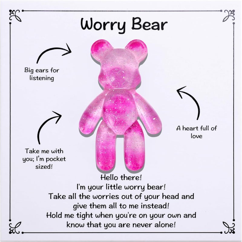 Aesnefe Pocket Bear Hug, Anxiety Relief Gifts for Men Women, Mental Health Positivity Gift, Autism Fidget Gift, Stress Relief Gift for Her, Back to School Reminder of Comfort, Galaxy Pink - Image 1
