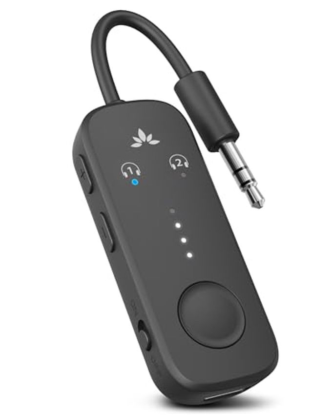 Avantree Relay Premium Airplane Bluetooth Adapter With Advanced Qualcomm Chipset, 2 Headphones Support, 25Hrs Play Time, Aptx Adaptive & Hd Audio Transmitter For Airpods, Bose & Travel Flight - Image 4