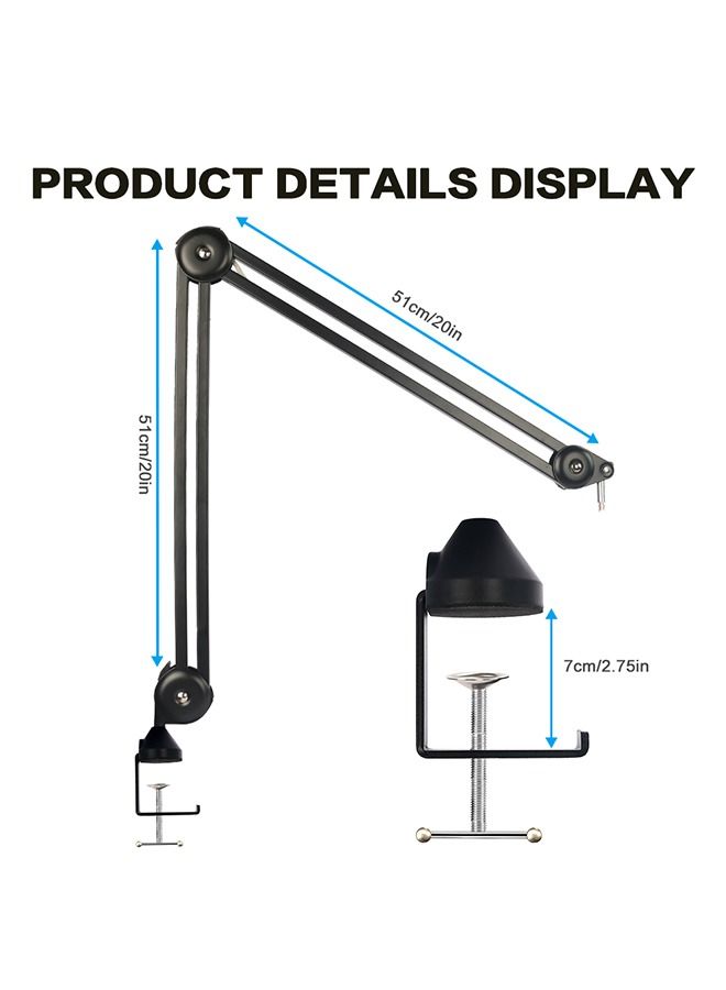 BOMGE Microphone Arm Stands,Upgraded Desk Mic Scissor Suspension Boom for Voice Over Recording Gaming Streaming Karaoke Podcast - Image 2