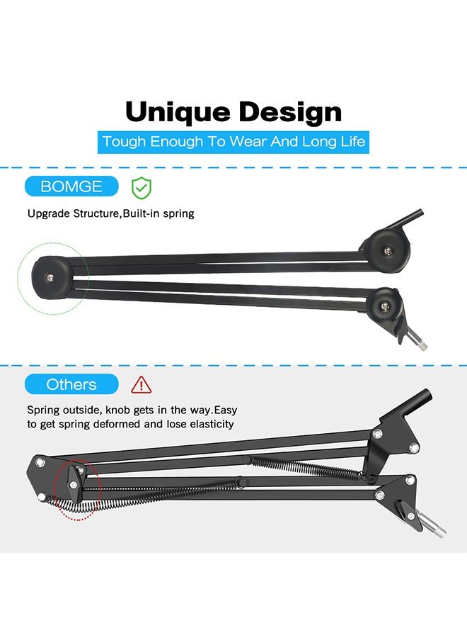 BOMGE Microphone Arm Stands,Upgraded Desk Mic Scissor Suspension Boom for Voice Over Recording Gaming Streaming Karaoke Podcast - Image 3