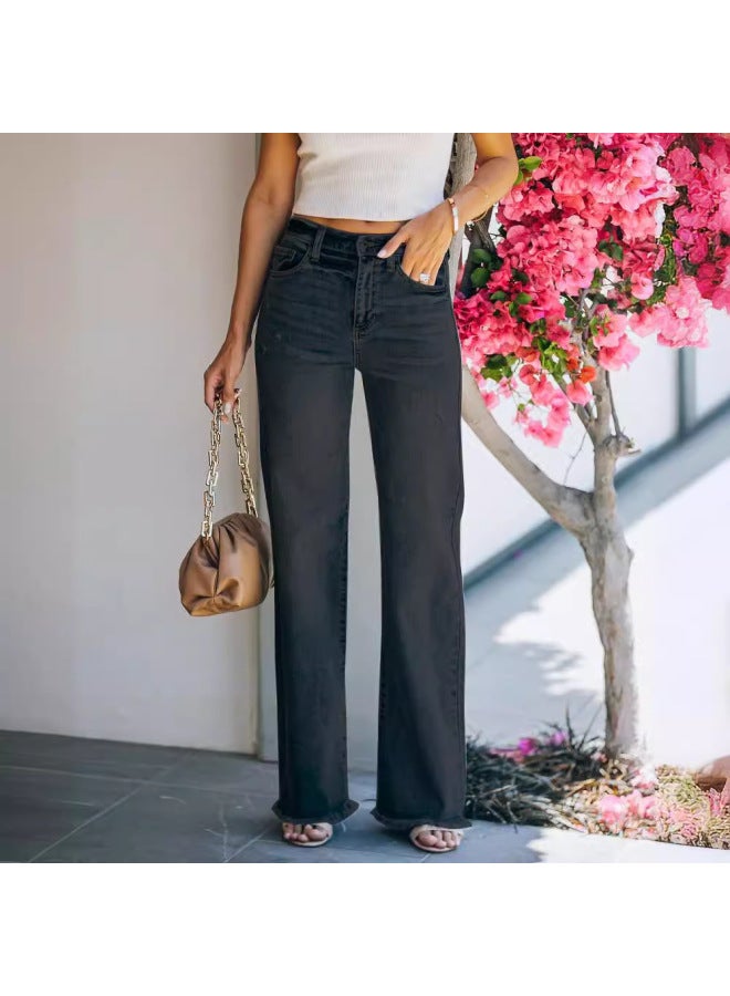 stylish Fashion Autumn New Casual Trousers Straight Leg Washed Jeans Women - Image 4