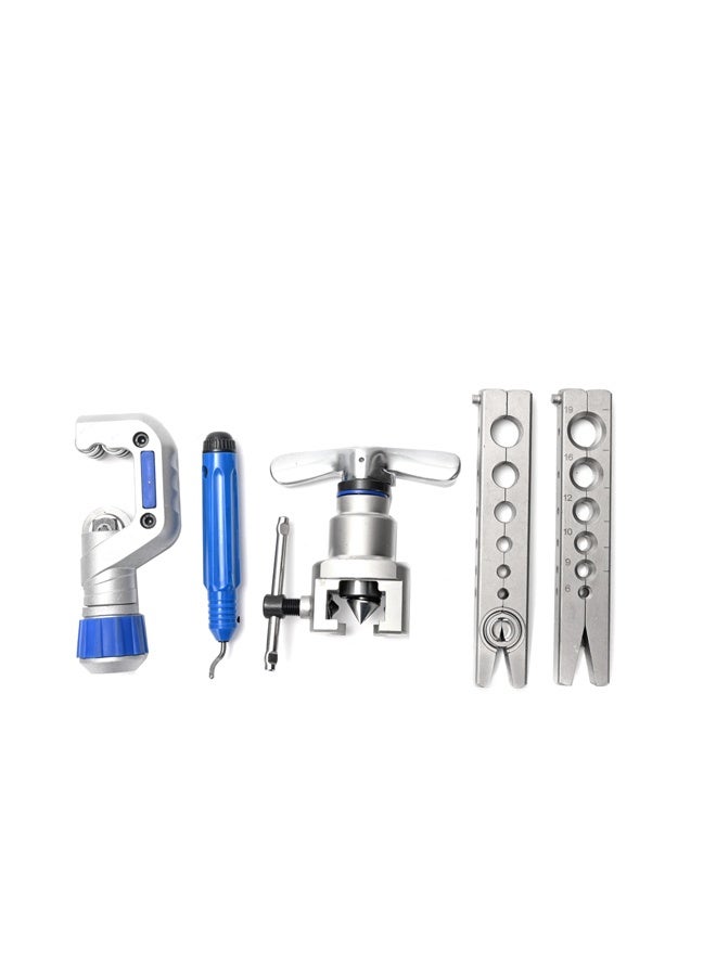 لوازم شنطة تسنين مواسير ممتاز 6 حبات - أداة توسيع أنابيب (6-19 مم) مع قاطع مواسير وأداة إزالة الزوائد وقوالب فلرة، لصيانة المكيفات والثلاجات، أنظمة التدفئة والتهوية وتكييف الهواء والسباكة - Image 2