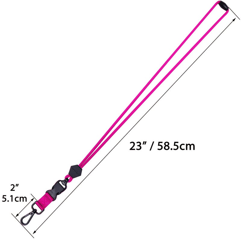 Wisdompro Breakaway Neck Lanyards, 23 inch Heavy Duty Round Cord Lanyard with Safety Breakaway Buckle, Detachable Buckle and Metal Hook for ID Card Badge Holder and Keys- Hot Pink - Image 2