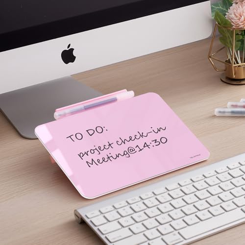 TSJ OFFICE Small Desktop Glass Dry-Erase Whiteboard - 8 X 6 Inches Tabletop Easel Whiteboard with Stand, Desk Board Buddy for Artist, Teacher and Student - Image 3