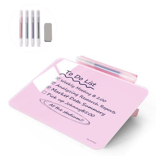 TSJ OFFICE Small Desktop Glass Dry-Erase Whiteboard - 8 X 6 Inches Tabletop Easel Whiteboard with Stand, Desk Board Buddy for Artist, Teacher and Student - Image 1