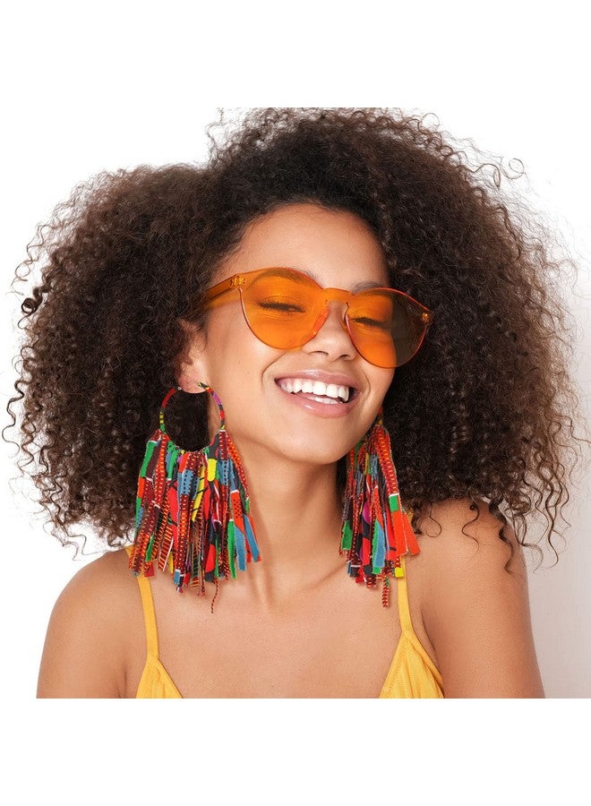 Sureio طقم أقراط توصيل من القماش الأفريقي مع 2 زوج من الأقراط الدائرية بتصميم أنقرة للأزياء الأفريقية، أقراط مطبوعة بالقماش للمجوهرات للنساء والفتيات، إكسسوارات - Image 2