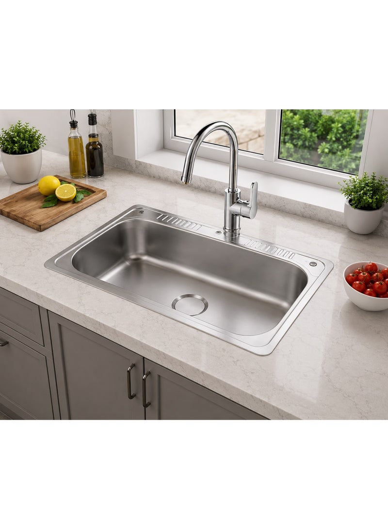 Kitchen sink 80x50cm / Marble opening 75x45 / Depth 23cm / Thickness 1mm - Image 1