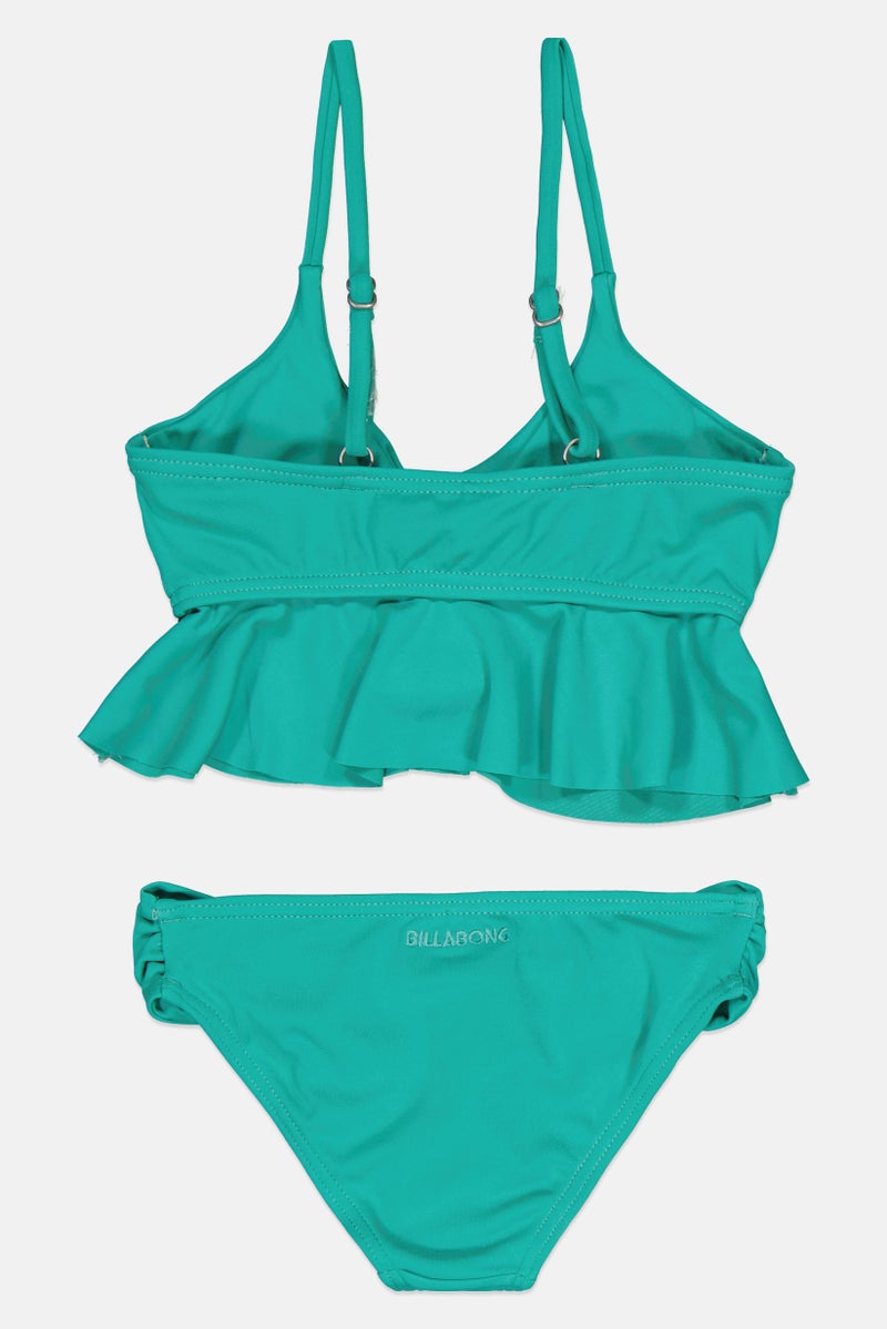 Billabong Kids Girl Solid Sleeveless Bikini Top, Moss Green - Image 2