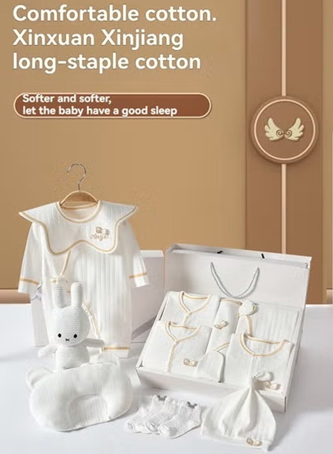 Beauenty طقم هدايا للأطفال حديثي الولادة 21 قطعة، طقم هدايا للأطفال حديثي الولادة للأولاد والبنات، ملابس وإكسسوارات أساسية للأطفال مع صندوق، ملابس أطفال قطنية فاخرة - Image 4