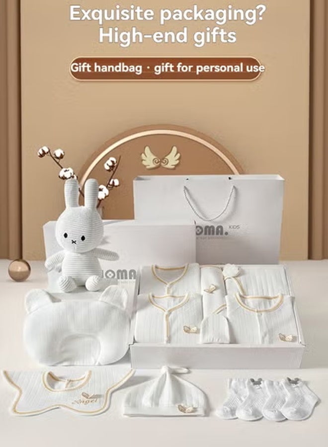 Beauenty طقم هدايا للأطفال حديثي الولادة 21 قطعة، طقم هدايا للأطفال حديثي الولادة للأولاد والبنات، ملابس وإكسسوارات أساسية للأطفال مع صندوق، ملابس أطفال قطنية فاخرة - Image 5