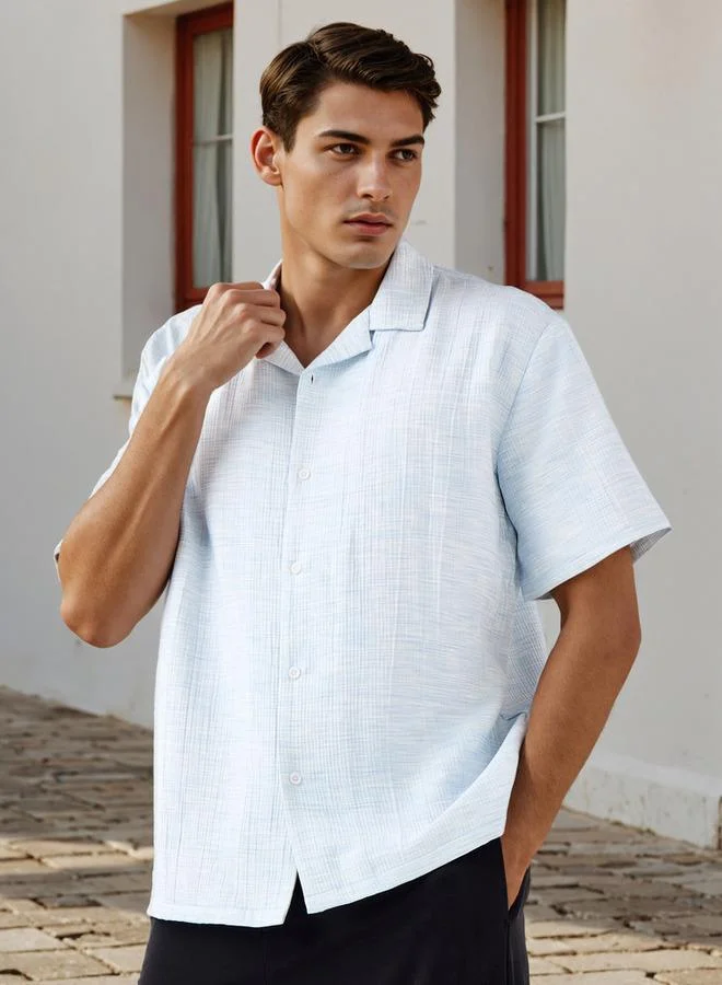 ايكونيك قميص كلاسيك بقصة عادية وياقة مجعدة