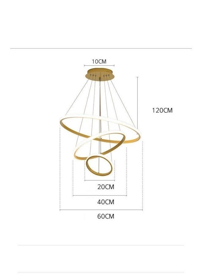 رافين مجموعة من مصباحين LED حديثين معلقين بحلقات دائرية قابلة للتعديل، ثريا معاصرة معلقة في السقف لغرفة المعيشة وغرفة الطعام وغرفة النوم والمكتب - Image 5