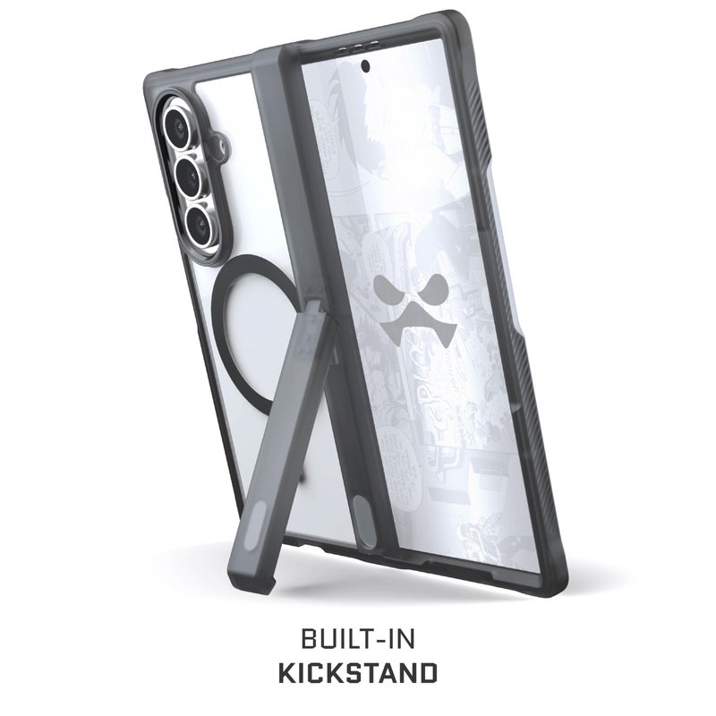 Ghostek Covert Clear Fold 7 Case with Built-in Kickstand, MagSafe and Full Hinge Protection Designed for 2025 Samsung Galaxy Z Fold7 (8") (Smoke Matte) - Image 3