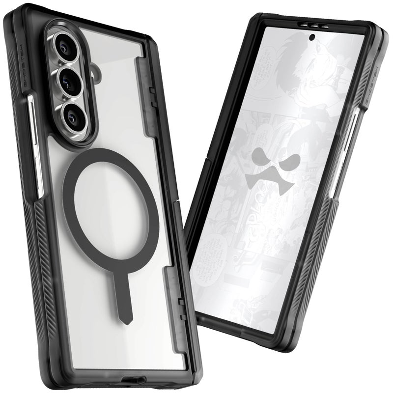 Ghostek Covert Clear Fold 7 Case with Built-in Kickstand, MagSafe and Full Hinge Protection Designed for 2025 Samsung Galaxy Z Fold7 (8") (Smoke Matte) - Image 2