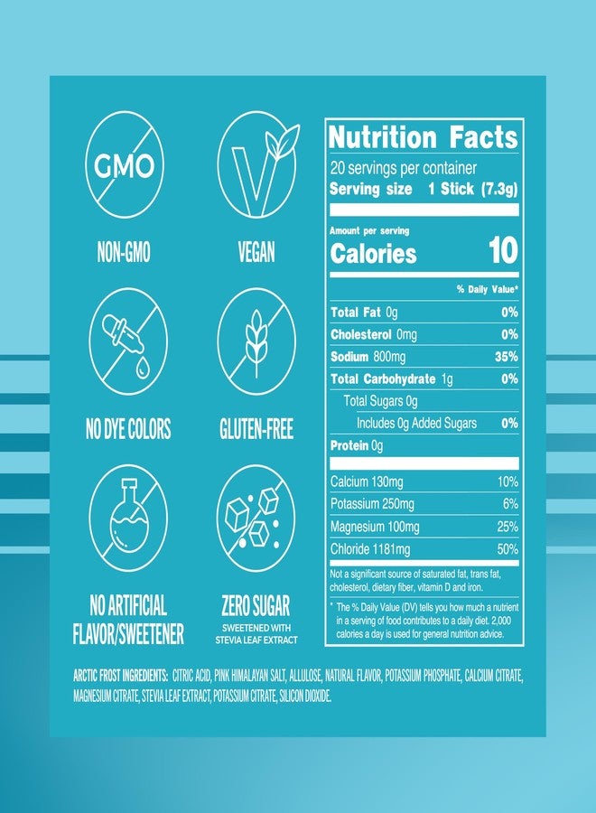 TREVI™ Sport Sugar Free Electrolytes - Rehydration Powder Packet Drink Mix - 20 Count - Arctic Frost - Image 2