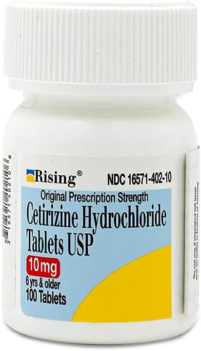 Rising Pharma - Cetirizine HCL 10 mg - Antihistamine Seasonal Allergy Tablets - 100 tablets