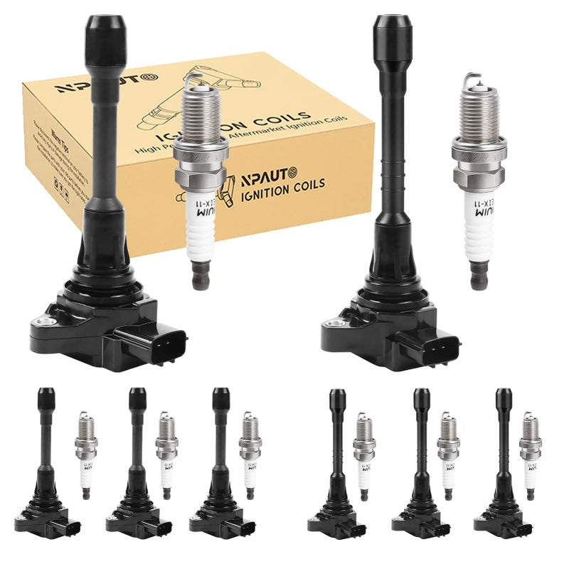 حزم لفائف الإشعال وشمعات الإشعال تناسب V8 56 2011 2012 2013 إنفينيتي QX56 2014 2015 2016 2017 2018 2019 2020 إنفينيتي QX80 20172020 نيسان أرمادا UF677 UF650 مجموعة من 8