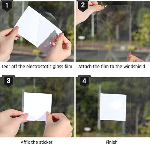 Zonon 9 Sheets Windshield Sticker Applicator and Blue Plastic Hand Applicator Squeegee Static Cling Window Film Clear Car Window Stickers 4 x 6 Inches Automotive Decals, Easy to Remove and Reapply - Image 5