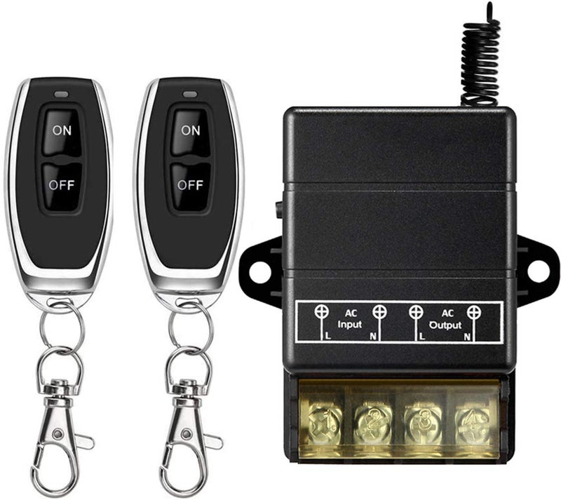 donjon VONVOFF Wireless Remote Switch,AC110V/120V/240V/ 30A Relay RF Remote Control Light Switch with 328ft Long Range,Wireless ON/Off Switch kit for Pump lamp,Motor,Fan,Security Systems,Light,Garage Door. - Image 1