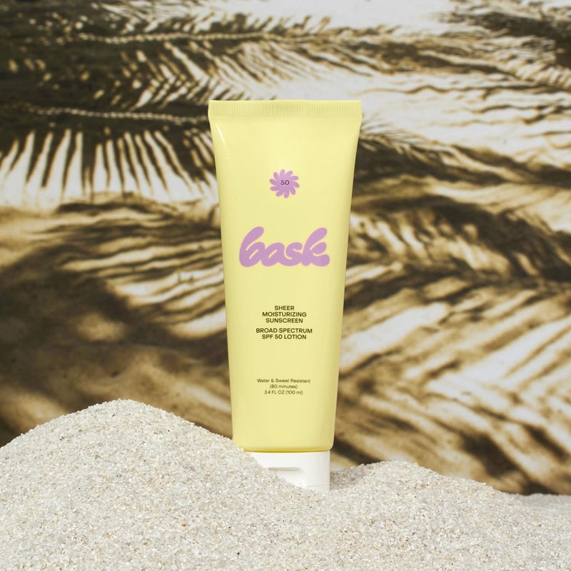 Bask Suncare SPF 50 Sheer Moisturizing Sunscreen Lotion - Broad Spectrum UVA/UVB Protection, Dermatologist Recommended, Hydrating, Lightweight & Non-Greasy, No White Cast, Travel Size, 3.4 fl oz - Image 2