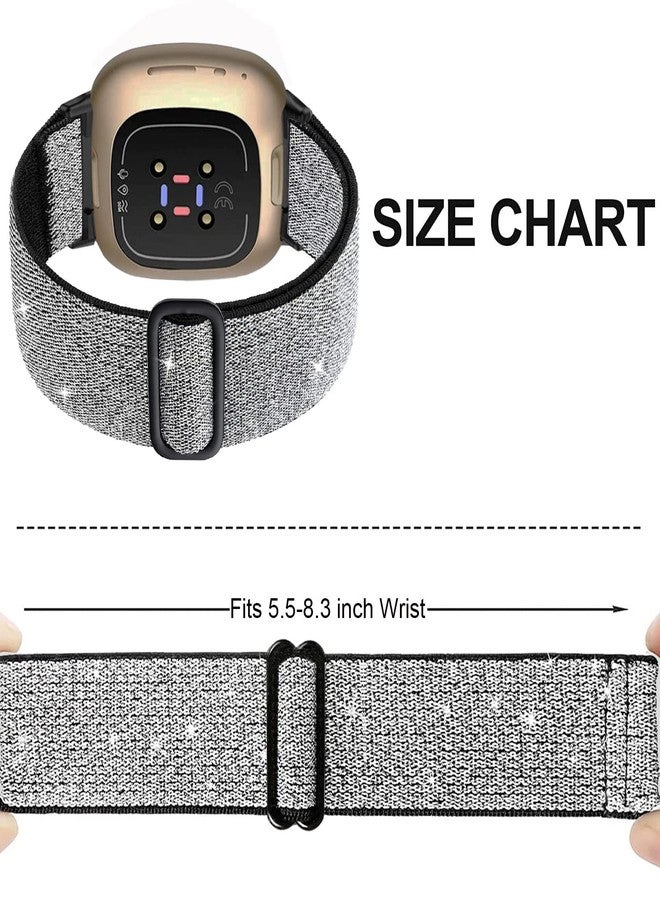عبوة من 4 أربطة نايلون مرنة متوافقة مع Fitbit Versa 4/Versa 3/Sense 2/Sense، سوار معصم رياضي بديل قابل للتعديل مصنوع من النايلون الناعم والمسامي، مناسب للرجال والنساء - اللون 403 - Image 3