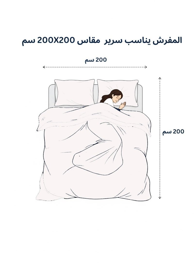 Moon Double-Sided Winter Bed Set for Two – 6 Pieces (1 Comforter + 1 Fitted Sheet + 4 Decorative Pillow Covers), Reversible Design with Velvet Front and Fleece Back, Fits Bed Size 200x200 cm - Image 4