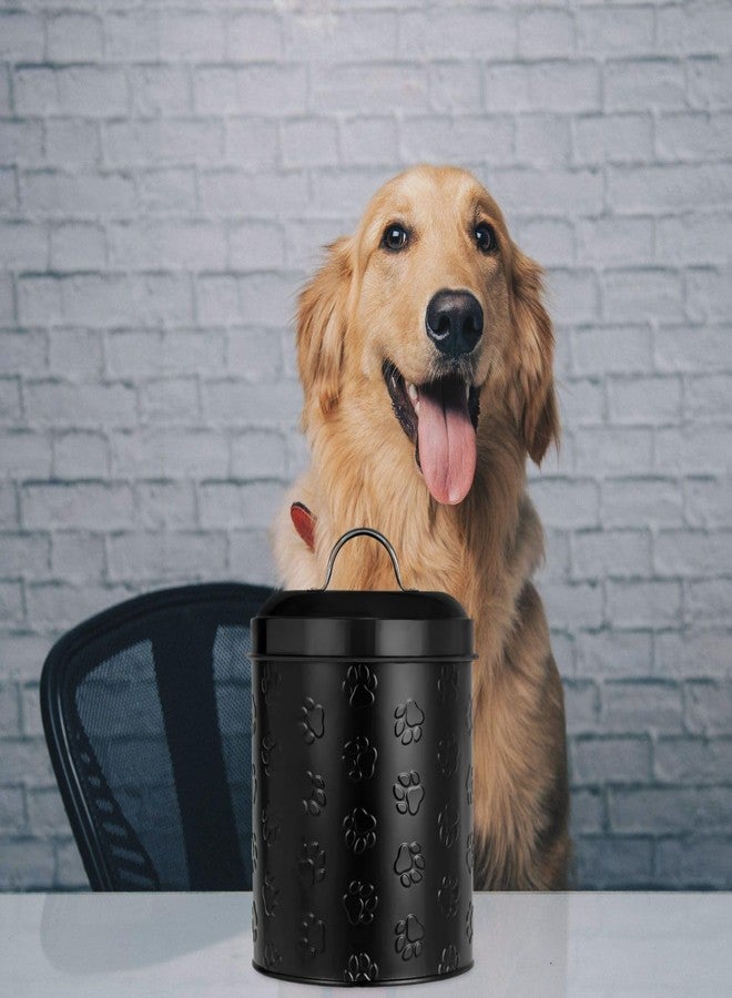 Amici Home Amici Puppy Paws Embossed Pet Food Canister, Pet Storage Containers, Airtight Lid, Dog Treat Jar, Rustic Metal Treat Canister for Kitchen Counter (Black, 140 Oz) - Image 4