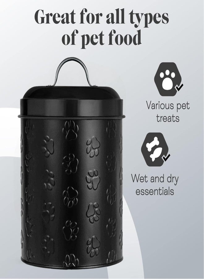 Amici Home Amici Puppy Paws Embossed Pet Food Canister, Pet Storage Containers, Airtight Lid, Dog Treat Jar, Rustic Metal Treat Canister for Kitchen Counter (Black, 140 Oz) - Image 3