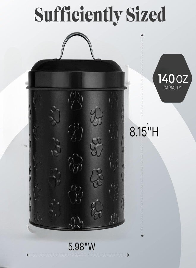 Amici Home Amici Puppy Paws Embossed Pet Food Canister, Pet Storage Containers, Airtight Lid, Dog Treat Jar, Rustic Metal Treat Canister for Kitchen Counter (Black, 140 Oz) - Image 5