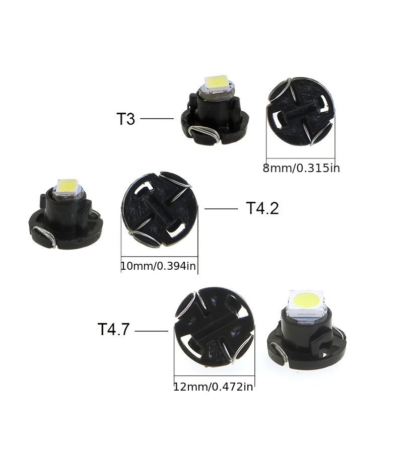 T3 أزرق 10 قطع 1SMD إضاءة أدوات LED للسيارات عالية السطوع T4.2 T4.7 - Image 2