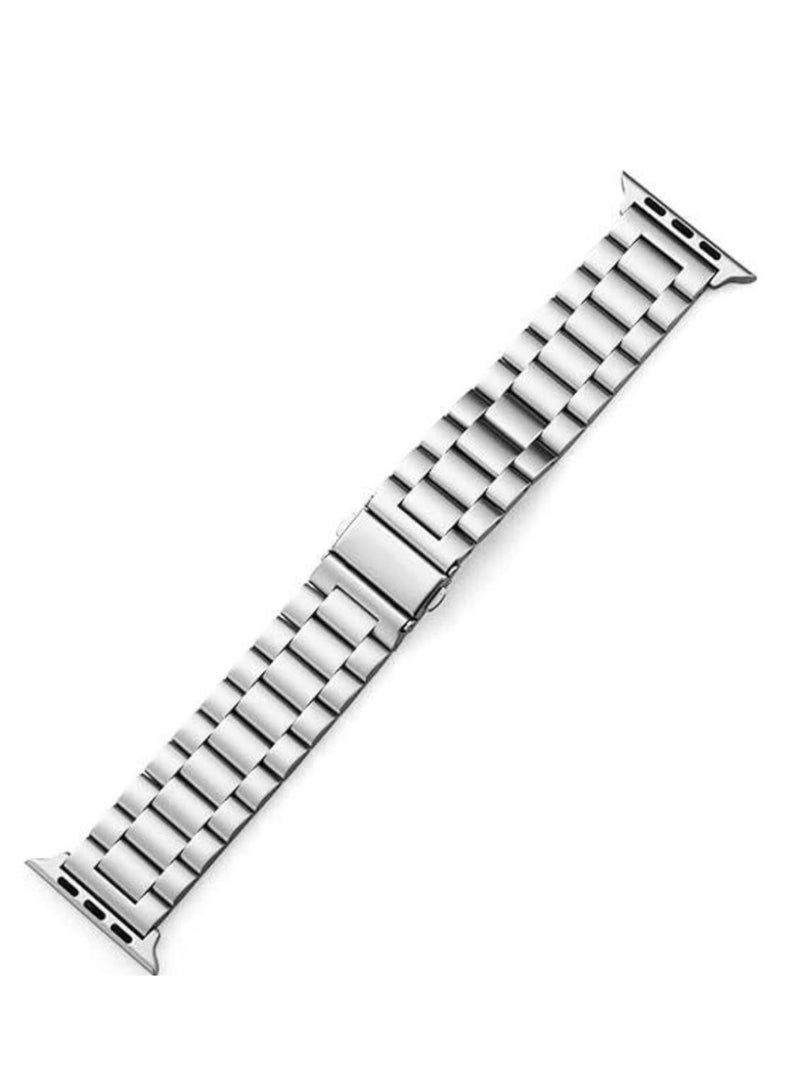BORTONY Stainless Steel iWatch Band Compatible with 42mm, 44mm, 45mm, and 49mm Models | For Apple Watch Series 8, 7, 6, 5, SE, SE2, Ultra, and Watch Ultra 49mm | Premium Metal Watch Strap for Elegant, Durable, and Comfortable Wear - Image 4