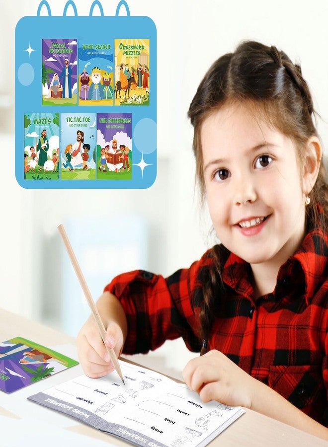 Hungdao 48 Pcs Bible Mini Activity Books for Kids, Mini Fun and Games, Challenging Activities Include Mazes, Word Search, Word Scramble and More Bulk Gifts for Kids Party Classroom - Image 5