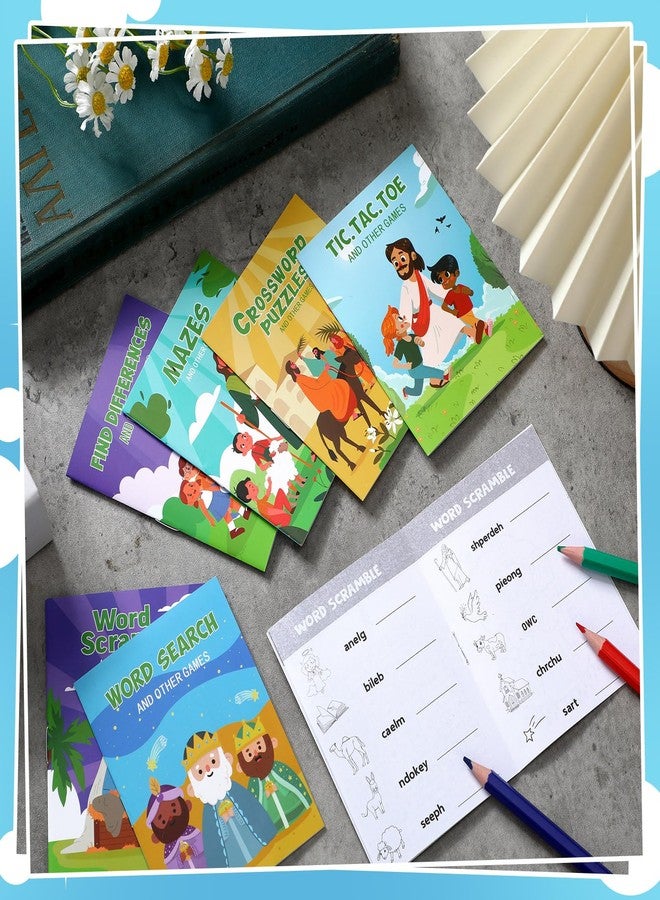 Hungdao 48 Pcs Bible Mini Activity Books for Kids, Mini Fun and Games, Challenging Activities Include Mazes, Word Search, Word Scramble and More Bulk Gifts for Kids Party Classroom - Image 4