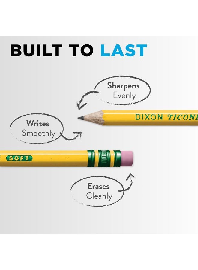 Ticonderoga Wood-Cased Pencils, Unsharpened, 2 HB Soft, Yellow, 24 Count - Image 3