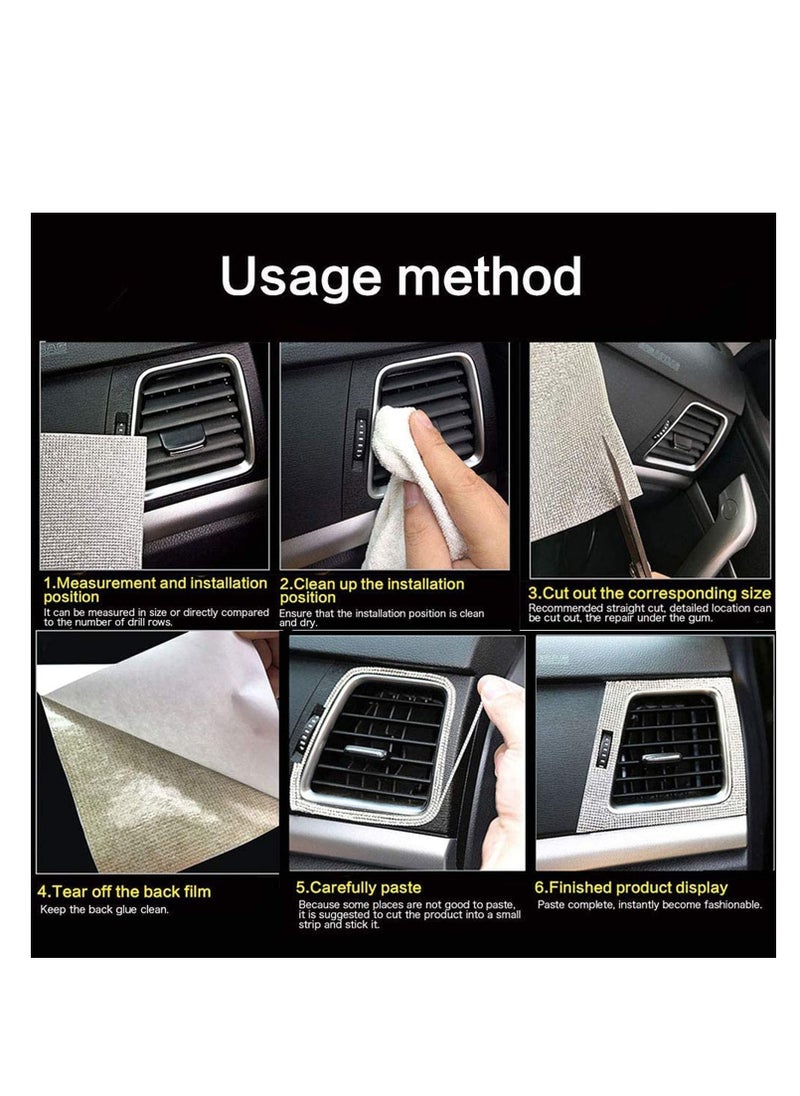 Excefore Bling Bling Crystal Rhinestones Sticker, DIY Car Decoration Sticker, Self-Adhesive Glitter Rhinestones Crystal Gem Stickers for Car and Gift Decoration, 9.4 x 7.9 Inch 12000 Pieces  - Image 4