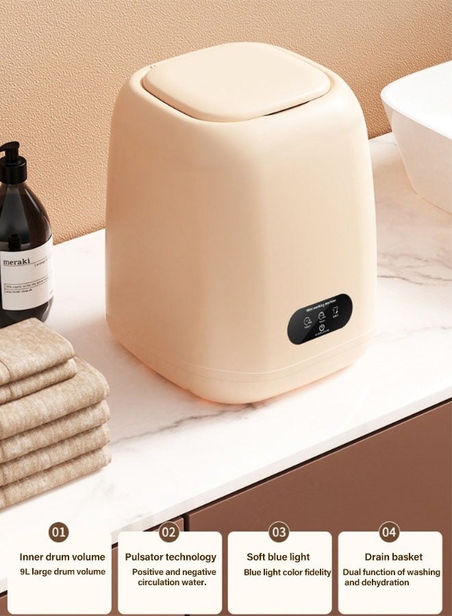 Mini Washing Machine, 9L Portable Washing Machine with Drain Basket for Apartment, Travel, Underwear, Panties, Socks, Kids - Image 5