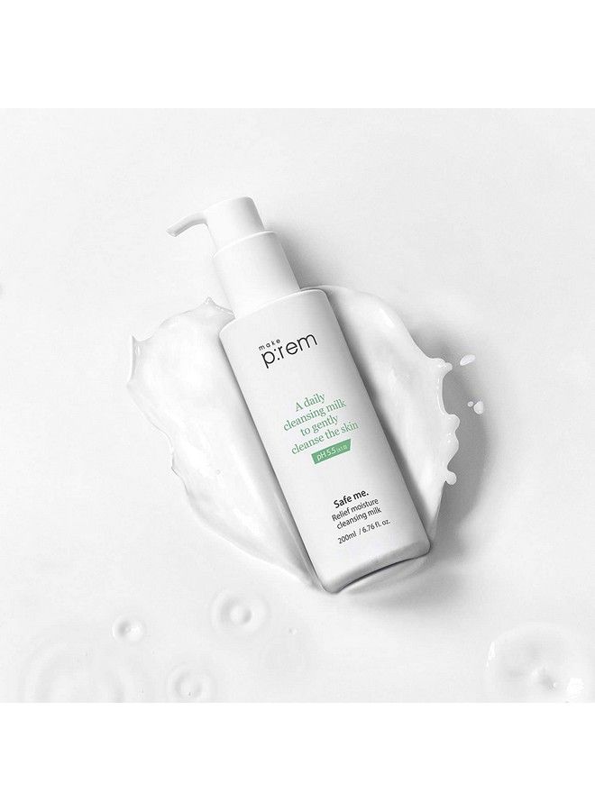 MAKEP:REM Makeprem Safe Me Relief Moisture Cleansing Milk 6.76 Fl Oz Subacid Ph 5.5 Mild Makeup Remover Gentle Milk Cleanser Dry Sensitive Acneprone Skin Moisturizing Age Defying No Chemicals Nonirritating - Image 4