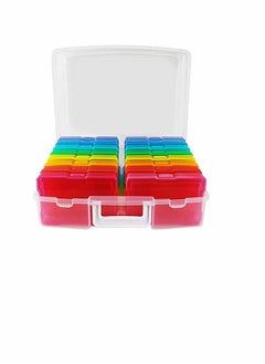 KASTWAVE Transparent Photo Case 4" x 6" Photo Box Storage - 16 Inner Photo Keeper Photo Organizer Cases Photos Storage Containers Box for Photos (Multi-Colored)  - Image 1