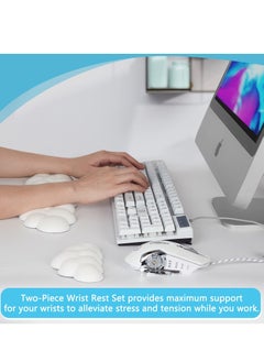 Cool Baby COOLBABY Keyboard Cloud Wrist Rest PU High Density Memory Foam with Non-Slip Base For Typing Pain Relief Ergonomic Keyboard Pad with Wrist Support For Home Office White  - Image 4