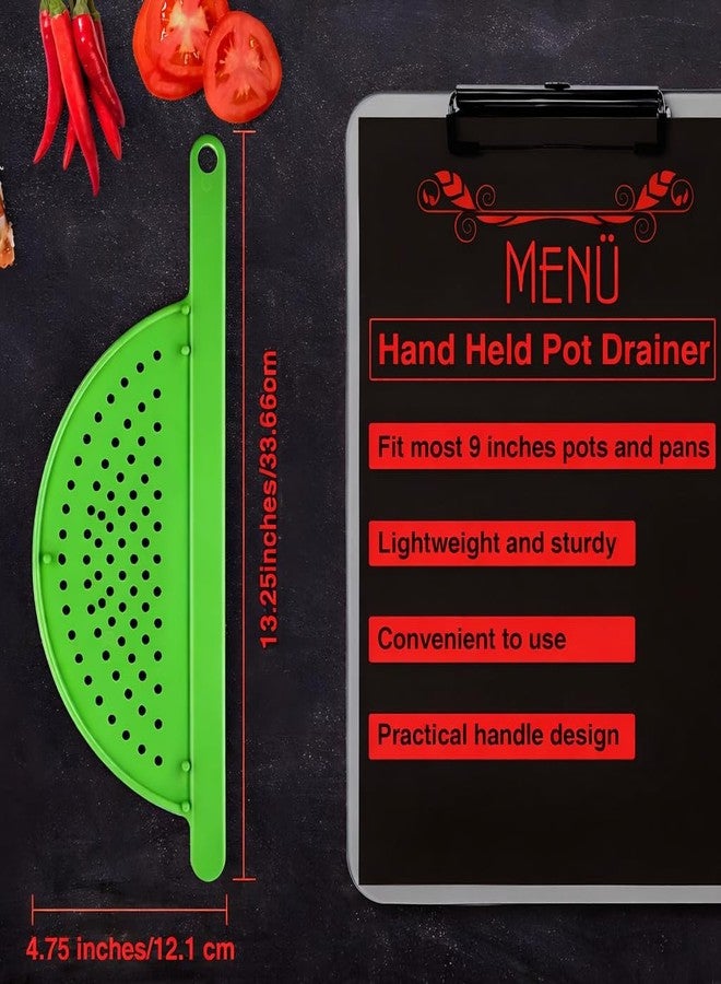 Bexter Handheld Plastic Pot Drainer, Noodle & Pasta Strainer with Handle – Fits up to 9" Pots, Red - Image 3
