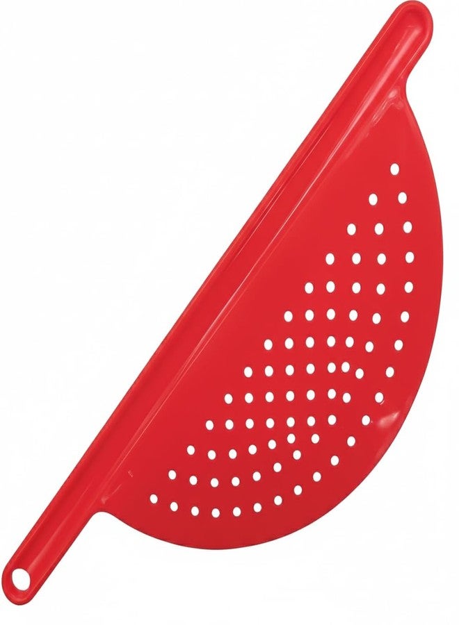 Bexter Handheld Plastic Pot Drainer, Noodle & Pasta Strainer with Handle – Fits up to 9" Pots, Red - Image 5