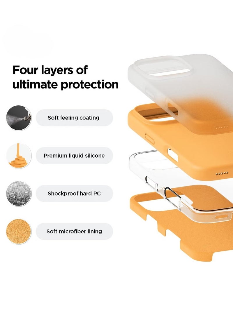 Raxoom iPhone 16 Pro Case Cover â€“ Full Body Protection, Shockproof, Slim Design with Anti-Scratch Soft Microfiber Lining â€“ Orange - Image 2
