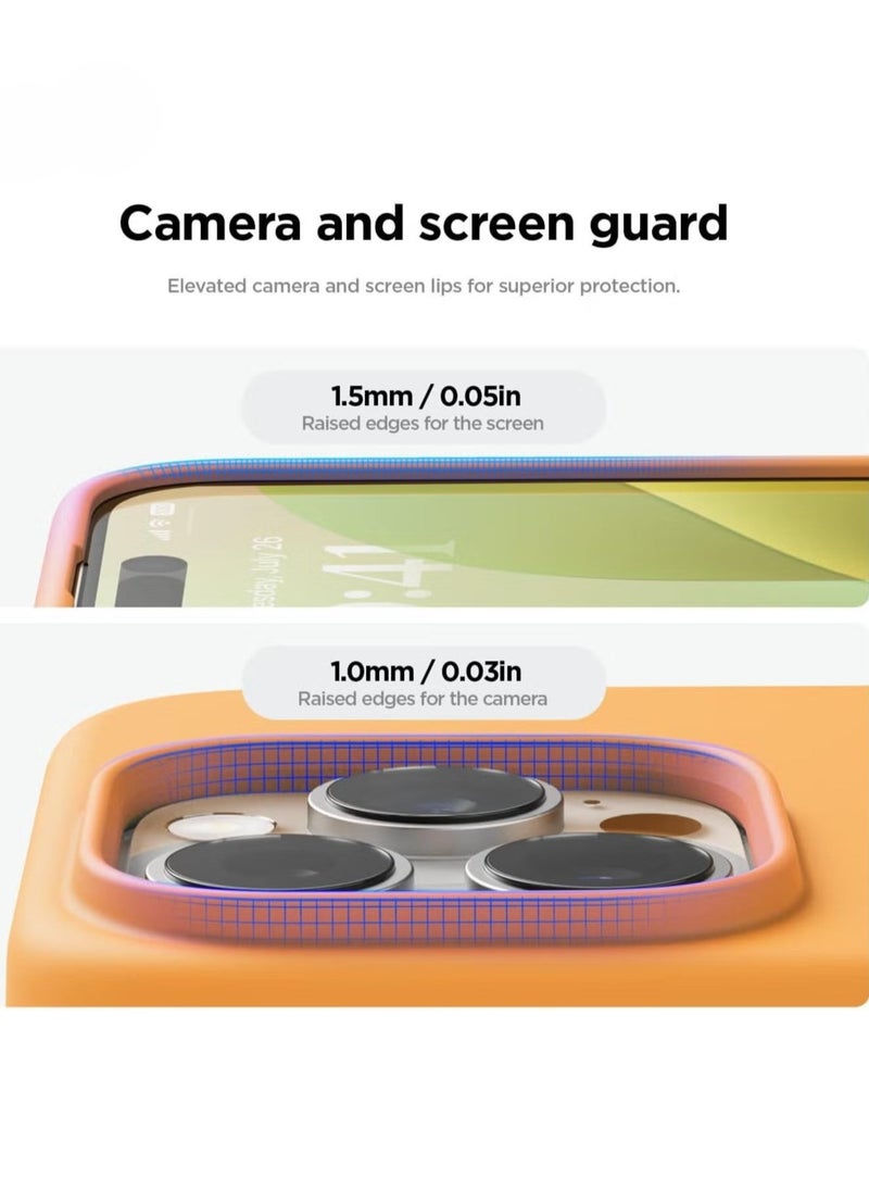 Raxoom iPhone 16 Pro Case Cover â€“ Full Body Protection, Shockproof, Slim Design with Anti-Scratch Soft Microfiber Lining â€“ Orange - Image 3