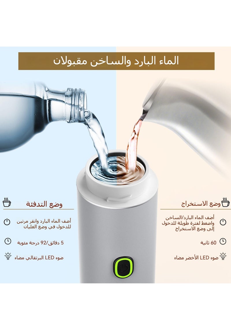 نيوب ماكينة إسبريسو محمولة،ماكينة صنع قهوة ذاتية التسخين 3 في 1، ماكينة قهوة كهربائية صغيرة متوافقة مع القهوة المطحونة والكبسولات، مناسبة للسيارات الترفيهية، والمشي لمسافات طويلة، والتخييم، والسفر، والمكتب، والمنزل - Image 3