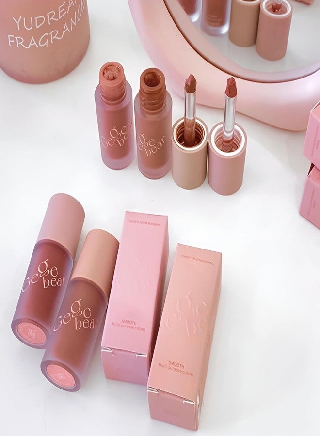 Gege Bear Soft Fog Multi Usage Lip Tint | Long-Lasting Non-Transfer Formula | Matte Velvet Finish Lip Care | Multi-Purpose Cream For Cheeks And Lips | Smooth Application Beauty | Light Pink Shades Unique Color | Natural Look For Women Teen Girls (04# Haruno Rose, 3g) - Image 1