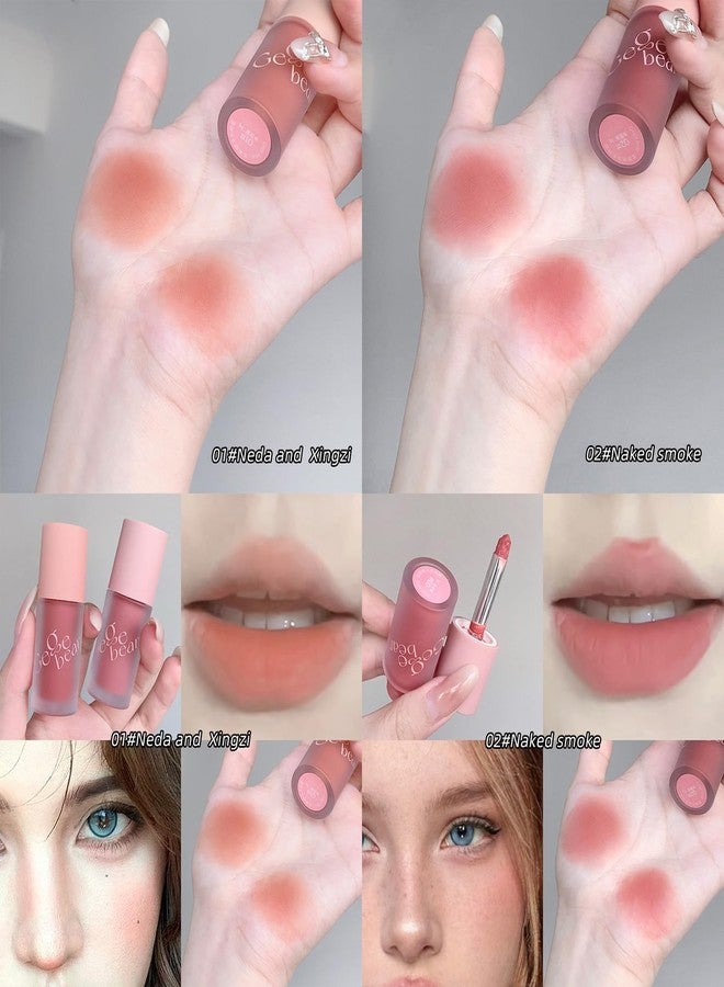 Gege Bear Soft Fog Multi Usage Lip Tint | Long-Lasting Non-Transfer Formula | Matte Velvet Finish Lip Care | Multi-Purpose Cream For Cheeks And Lips | Smooth Application Beauty | Light Pink Shades Unique Color | Natural Look For Women Teen Girls (04# Haruno Rose, 3g) - Image 3