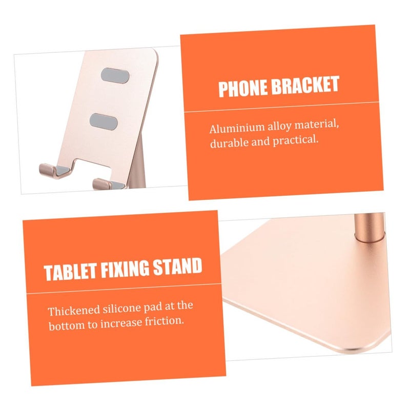 Adjustable Alloy Desktop Phone Tablet Stand with Height Lift Metallic Finish - Image 4