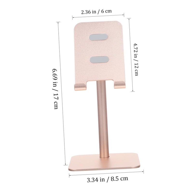 Adjustable Alloy Desktop Phone Tablet Stand with Height Lift Metallic Finish - Image 3