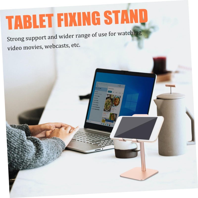 Adjustable Alloy Desktop Phone Tablet Stand with Height Lift Metallic Finish - Image 5