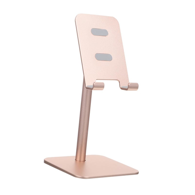 Adjustable Alloy Desktop Phone Tablet Stand with Height Lift Metallic Finish - Image 2